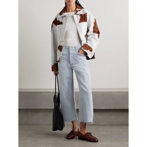 Citizens Of Humanity Womens Ayla Cropped Frayed High Rise Jeans Size 26 Sailor